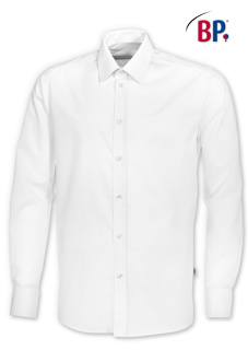 BP® Herrenhemd, 1/1 Arm, weiß, ( 49% Polyester/49% BW/ 2% Elastolefin, ca. 125g/m² )
