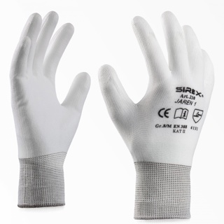 SIREX® JAREN 1, Strick-Handschuh aus Nylon,weiß,mit PU-Besch.weiß,Strickbund,sehr flexibel