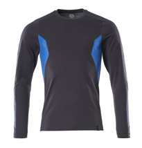 T-Shirt, Langarm, Modern Fit, schwarzblau/azurblau
