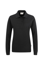 215-05 HAKRO Damen Longsleeve-Poloshirt Mikralinar®, schwarz